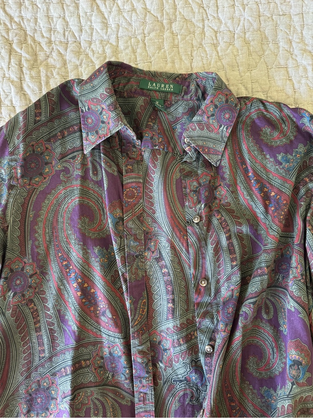 Ralph Lauren paisley button up, 100% cotton